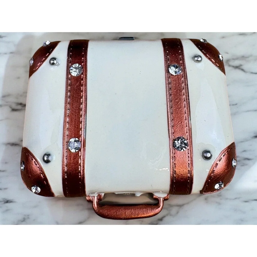 Bejeweled Vintage Inspired Suitcase/Trinket Box Magnetic Clasp Jewelry 2